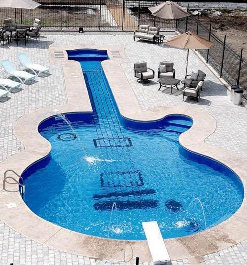 guitar swimming pool